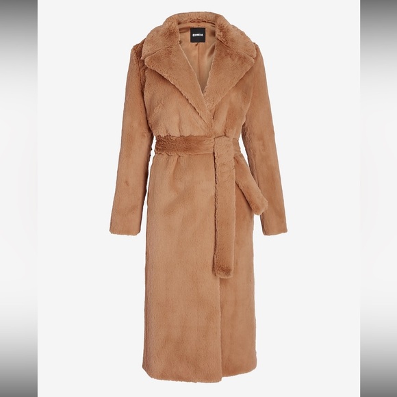 Express Jackets & Blazers - (XS) Express Tan Faux Fur Teddy Jacket